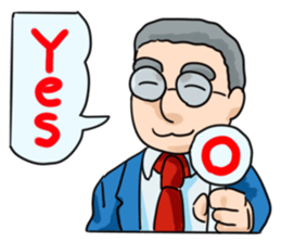 Poor middle-aged office worker sticker #11606838