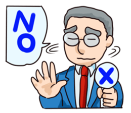 Poor middle-aged office worker sticker #11606839