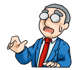 Poor middle-aged office worker sticker #11606840