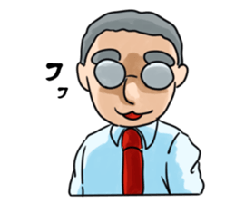 Poor middle-aged office worker sticker #11606846