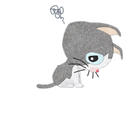 Gray cat Heine 2 sticker #11609873