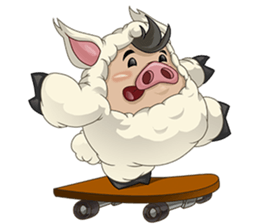 Sweet and Warm Sheep Pig - Sheepiggy sticker #11610889