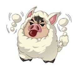 Sweet and Warm Sheep Pig - Sheepiggy sticker #11610891