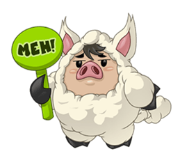 Sweet and Warm Sheep Pig - Sheepiggy sticker #11610892