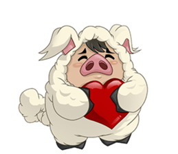 Sweet and Warm Sheep Pig - Sheepiggy sticker #11610893