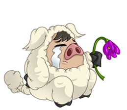 Sweet and Warm Sheep Pig - Sheepiggy sticker #11610894