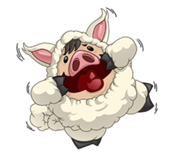 Sweet and Warm Sheep Pig - Sheepiggy sticker #11610899