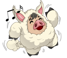 Sweet and Warm Sheep Pig - Sheepiggy sticker #11610903