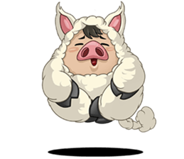 Sweet and Warm Sheep Pig - Sheepiggy sticker #11610907