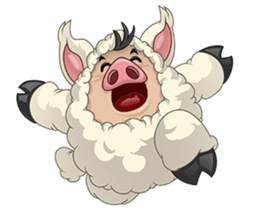 Sweet and Warm Sheep Pig - Sheepiggy sticker #11610908