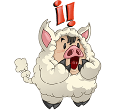 Sweet and Warm Sheep Pig - Sheepiggy sticker #11610909