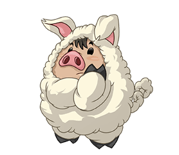 Sweet and Warm Sheep Pig - Sheepiggy sticker #11610914