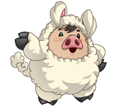Sweet and Warm Sheep Pig - Sheepiggy sticker #11610915