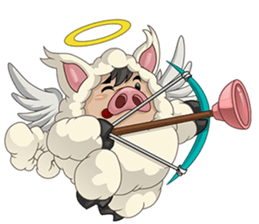 Sweet and Warm Sheep Pig - Sheepiggy sticker #11610916