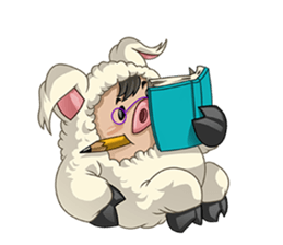 Sweet and Warm Sheep Pig - Sheepiggy sticker #11610917