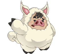 Sweet and Warm Sheep Pig - Sheepiggy sticker #11610922