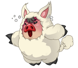 Sweet and Warm Sheep Pig - Sheepiggy sticker #11610927