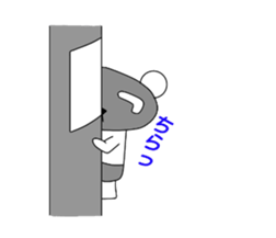 Name is Danpa. Black and white reverse. sticker #11611192