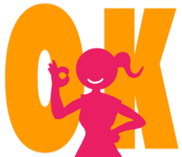 Woman with big letter sticker #11611213