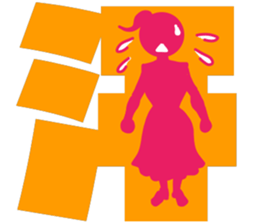 Woman with big letter sticker #11611231