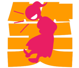 Woman with big letter sticker #11611240