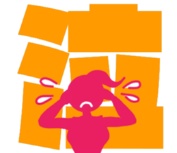 Woman with big letter sticker #11611241