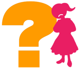 Woman with big letter sticker #11611245