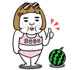 Ugly but charming woman summer version. sticker #11613129