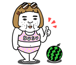 Ugly but charming woman summer version. sticker #11613129