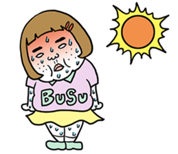 Ugly but charming woman summer version. sticker #11613135