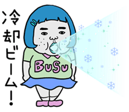 Ugly but charming woman summer version. sticker #11613139