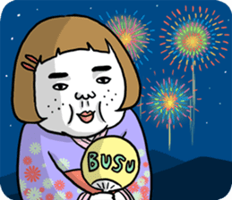 Ugly but charming woman summer version. sticker #11613141