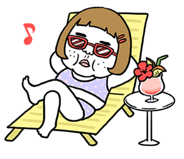 Ugly but charming woman summer version. sticker #11613144
