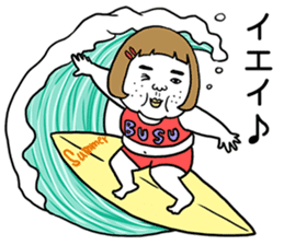Ugly but charming woman summer version. sticker #11613145