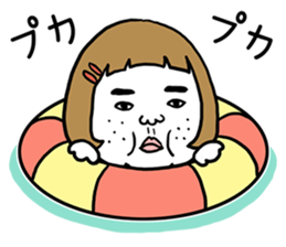Ugly but charming woman summer version. sticker #11613150