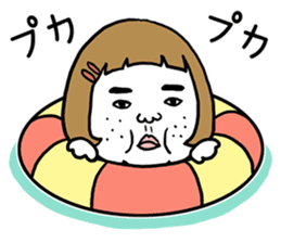 Ugly but charming woman summer version. sticker #11613150