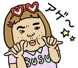 Ugly but charming woman summer version. sticker #11613157