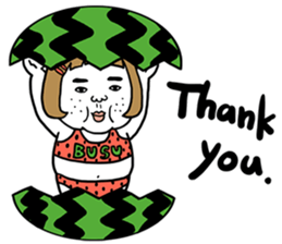 Ugly but charming woman summer version. sticker #11613159