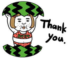 Ugly but charming woman summer version. sticker #11613159