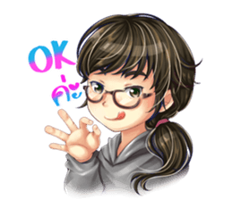 Nong Waen Clumsy Eyeglass Girl sticker #11613409