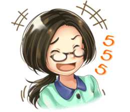 Nong Waen Clumsy Eyeglass Girl sticker #11613423