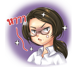 Nong Waen Clumsy Eyeglass Girl sticker #11613442