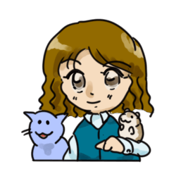 Cat and clerical worker