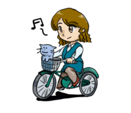 Cat and clerical worker sticker #11613688