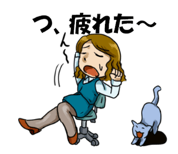 Cat and clerical worker sticker #11613700