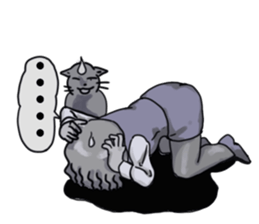 Cat and clerical worker sticker #11613701