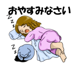 Cat and clerical worker sticker #11613711