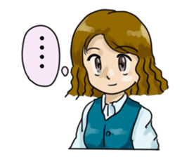 Cat and clerical worker sticker #11613720