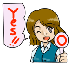 Cat and clerical worker sticker #11613723