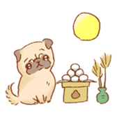 Sticker of a cute pug sticker #11616747